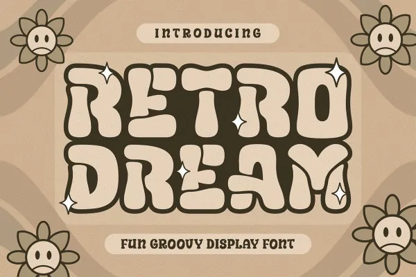 فونت خمیده و خمیری Retro Dream