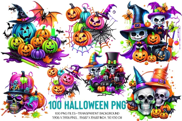 100 کلیپ آرت هالووین PNG