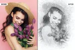 افکت عکس نقاشی خط خطی هنری