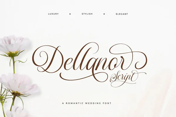 فونت شیک و لاکچری عروسی Dellanor