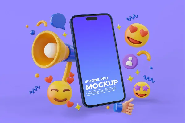 موکاپ موبایل با تم دیجیتال مارکتینگ