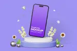 موکاپ موبایل با تم گل و بهار