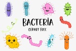 وکتور باکتری و ویروس بامزه کودکانه