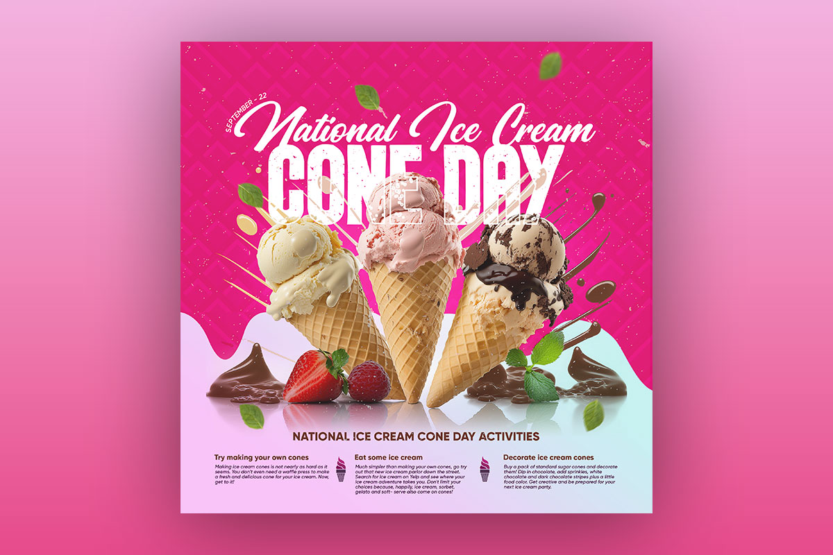 طرح پست اینستاگرام بستنی فروشی