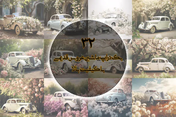 32 بک گراند ماشین عروس قدیمی ویژه آتلیه