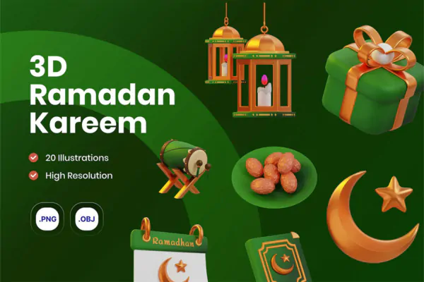 10 آیکون ماه رمضان 3D