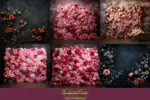 بک گراند گل رز سه بعدی