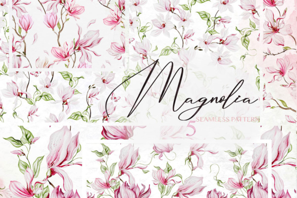 پترن گل های ماگنولیا