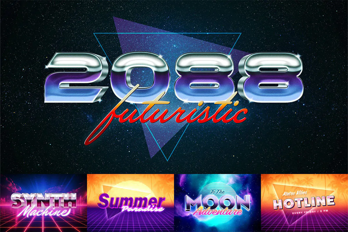 افکت متن رترو و قدیمی Retro Wave