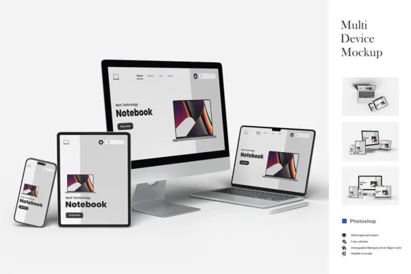 موکاپ مولتی دیوایس – 2670×4000 پیکسل