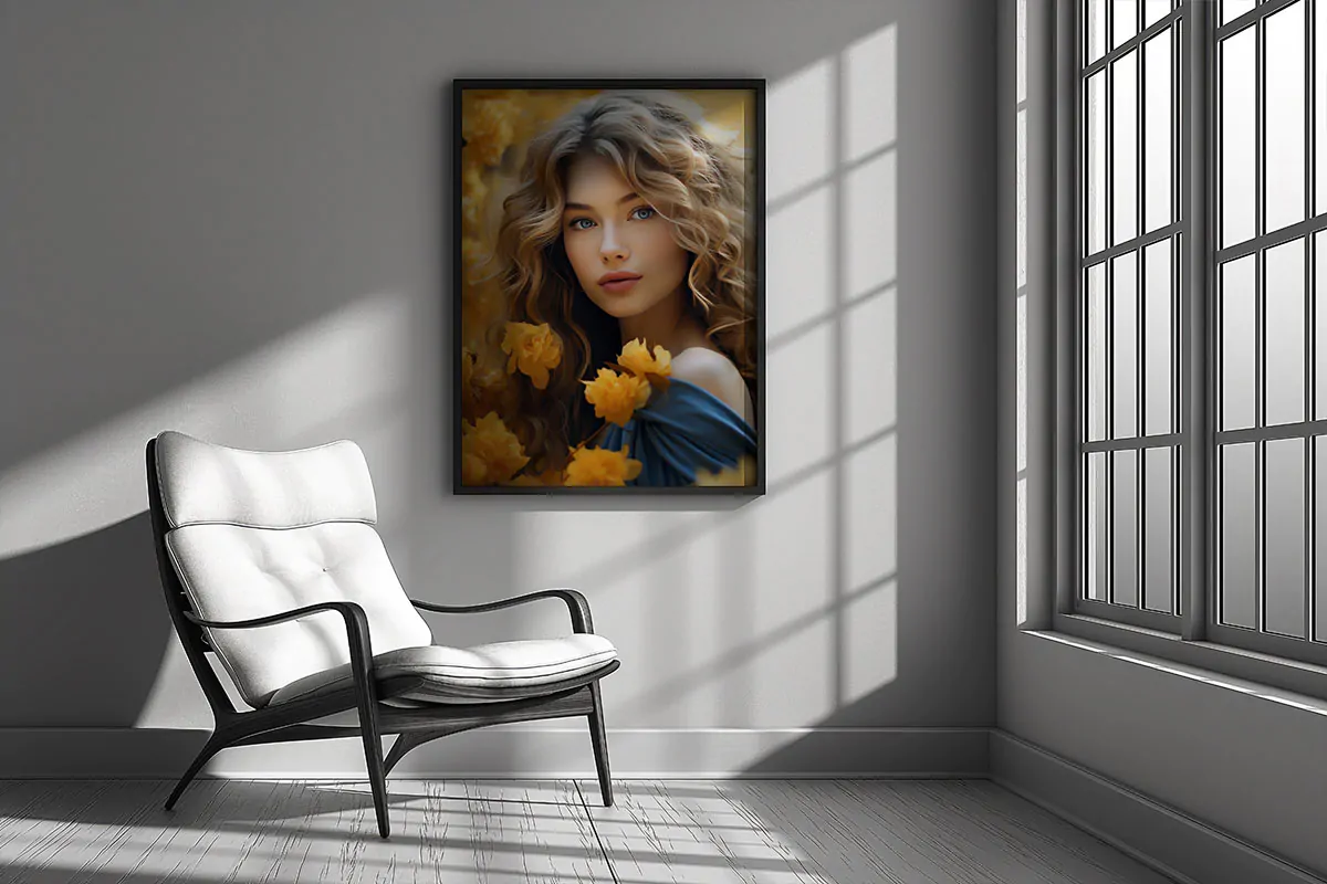 موکاپ قاب عکس داخل اتاق