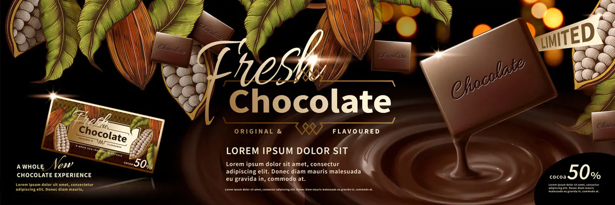 طرح وکتور لیبل شکلات
