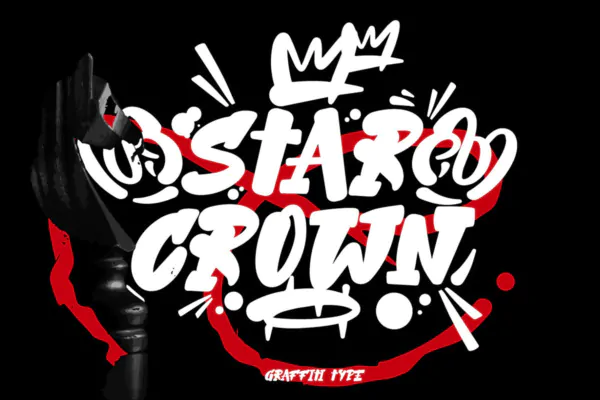 فونت گرافیتی و دیوار نگاری Star Crown