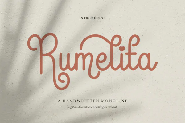 فونت دستنویس مونولاین Rumelita