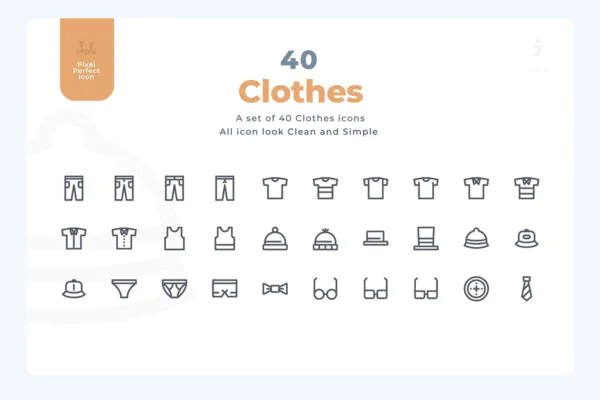 40 آیکون لباس و پوشاک