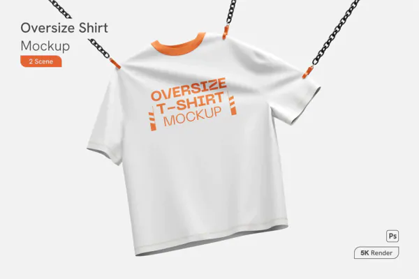 موکاپ تیشرت Oversize – 3500×5000 پیکسل