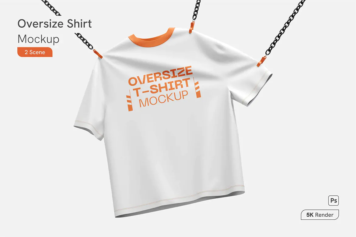 موکاپ تیشرت Oversize
