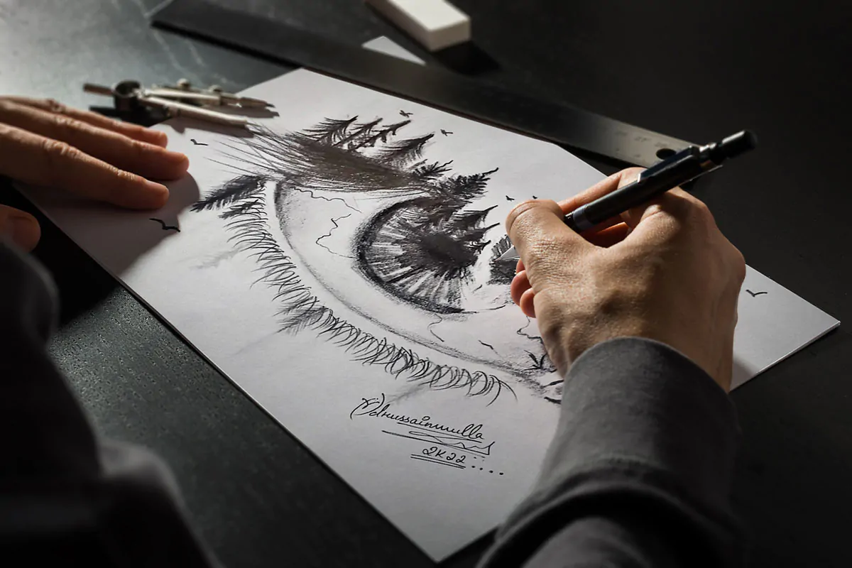 موکاپ کاغذ رسم و طراحی
