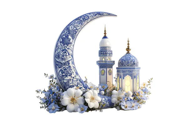 PNG مسجد و هلال ماه رمضان