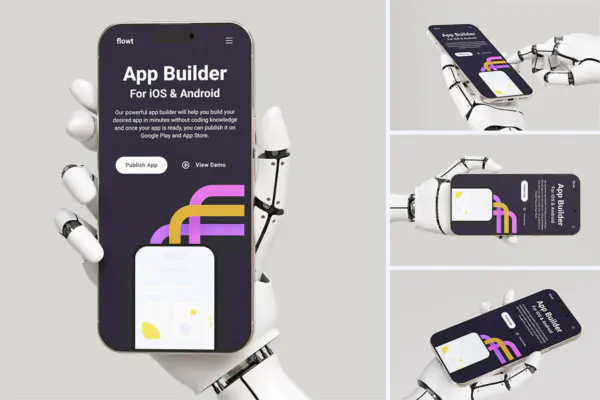 موکاپ موبایل دست ربات