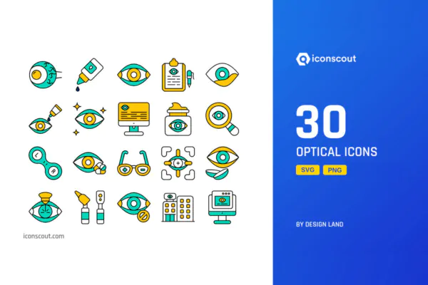 30 آیکون اپتیکال – SVG, PNG