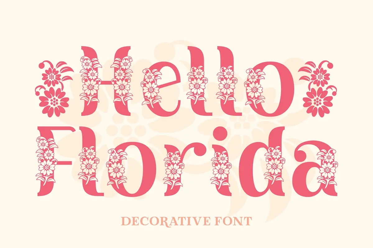 فونت گلدار Hello Florida