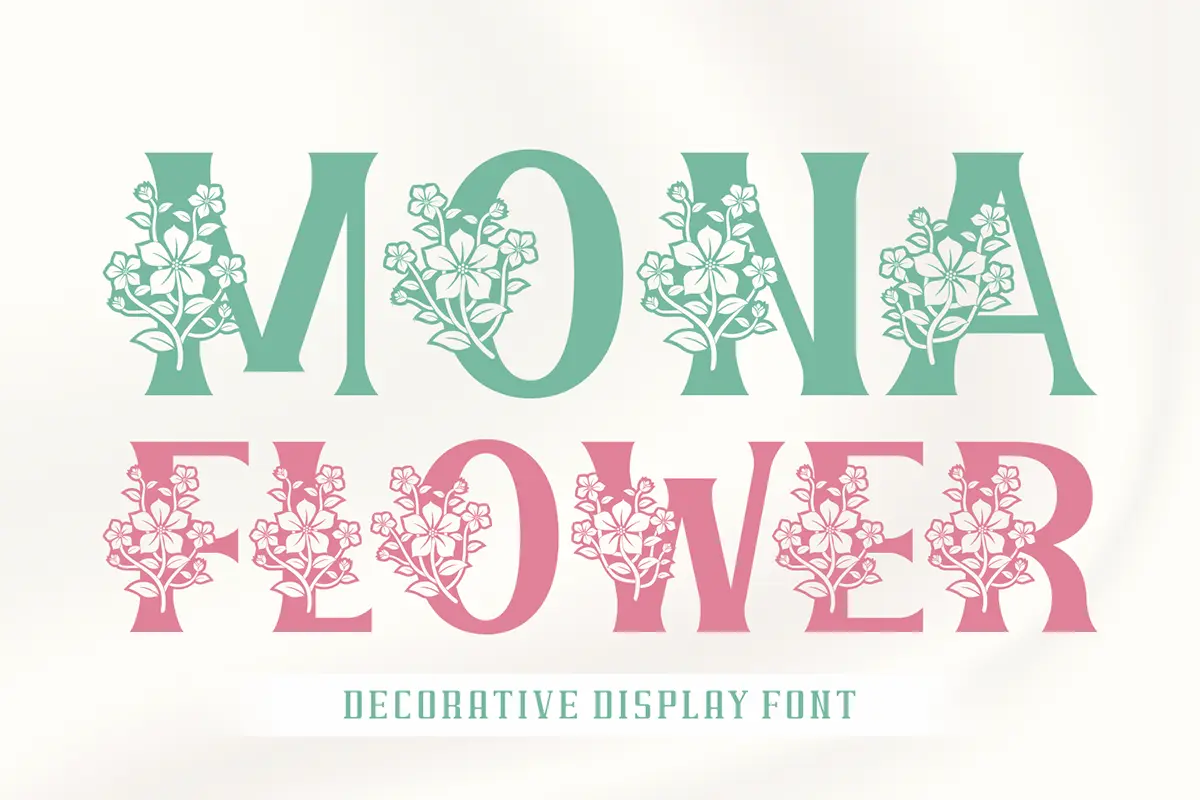 فونت تزئینی عاشقانه Mona Flower
