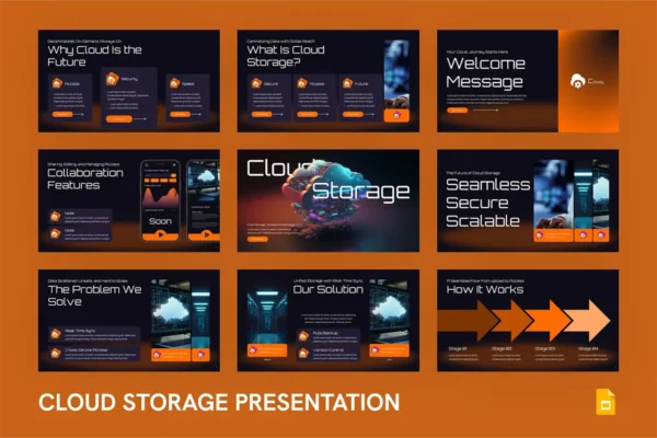 قالب پاورپوینت ذخیره‌سازی ابری Cloud Storage