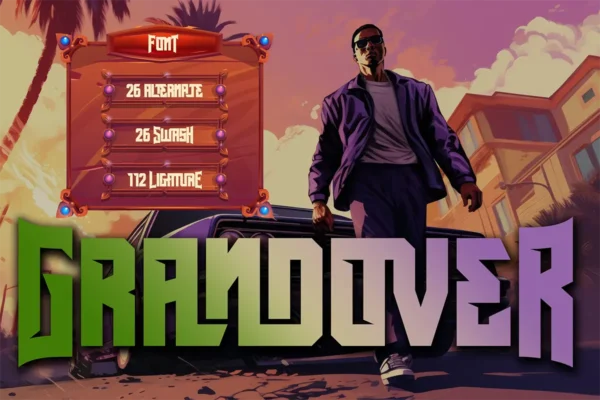 فونت نمایشی شهری و جسور Grandover