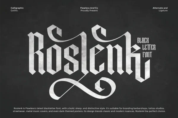 فونت بلک‌ لتر جسور و مدرن Roslenk