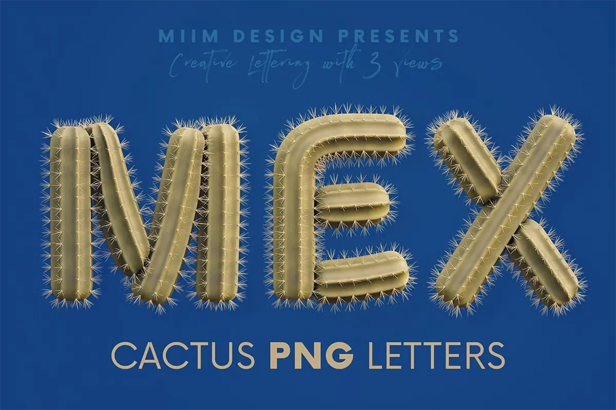 PNG حروف کاکتوسی سه بعدی 3D