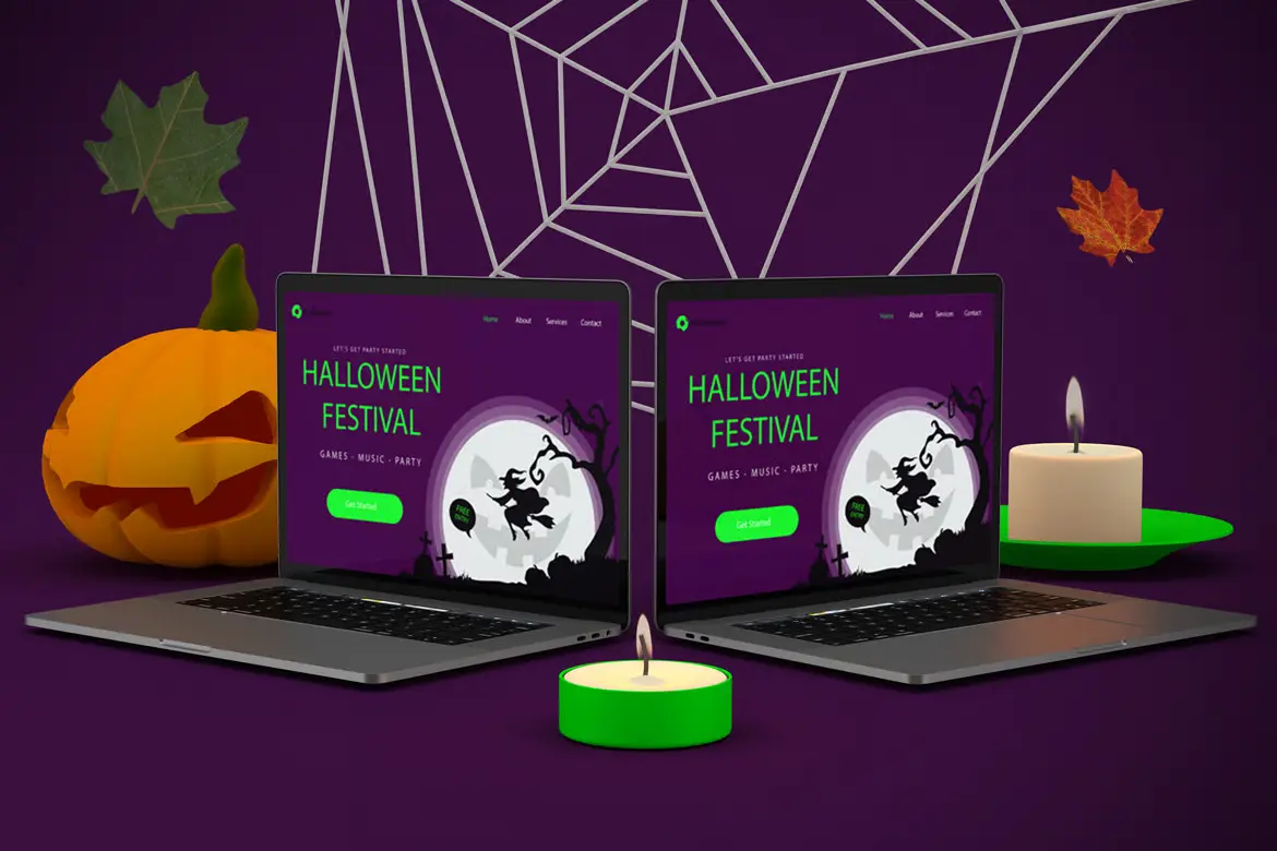 موکاپ وبسایت هالووین - تصویر 3 - 2 موکاپ وبسایت هالووین - تصویر 3 - 2