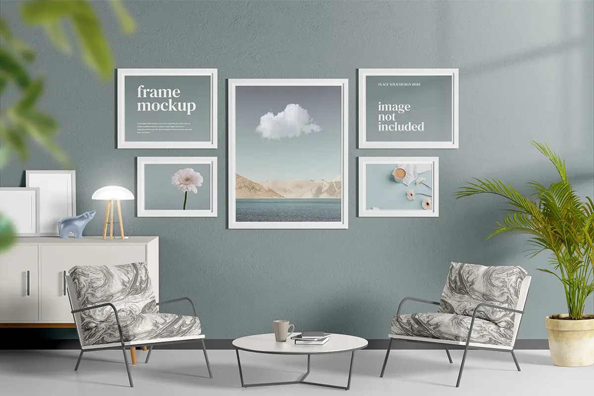 موکاپ قاب و پوستر در فضای نشیمن - تصویر 12 - 11 موکاپ قاب و پوستر در فضای نشیمن - تصویر 12 - 11