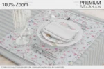 موکاپ بشقاب ، سفره ، دستمال سفره و میز ناهار - 21