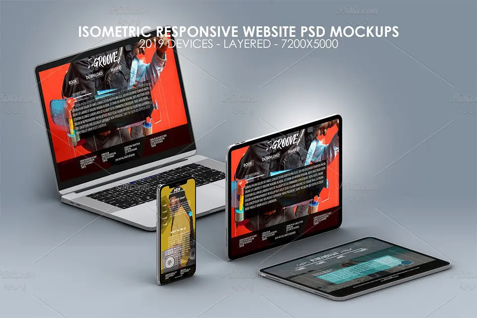 موکاپ صفحه نمایش دیوایسهای مختلف - 1 موکاپ صفحه نمایش دیوایسهای مختلف - 1