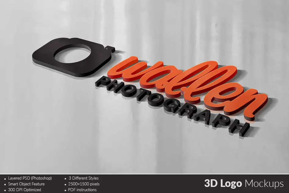 موکاپ لوگوی سه بعدی روی چوب ، دیوار و کف - 1 موکاپ لوگوی سه بعدی روی چوب ، دیوار و کف - 1